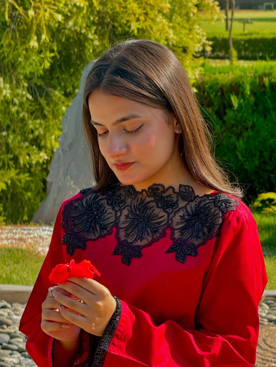 Red Ruby – Stitched Red Pret with Embroidered Neckline | Zyphoria