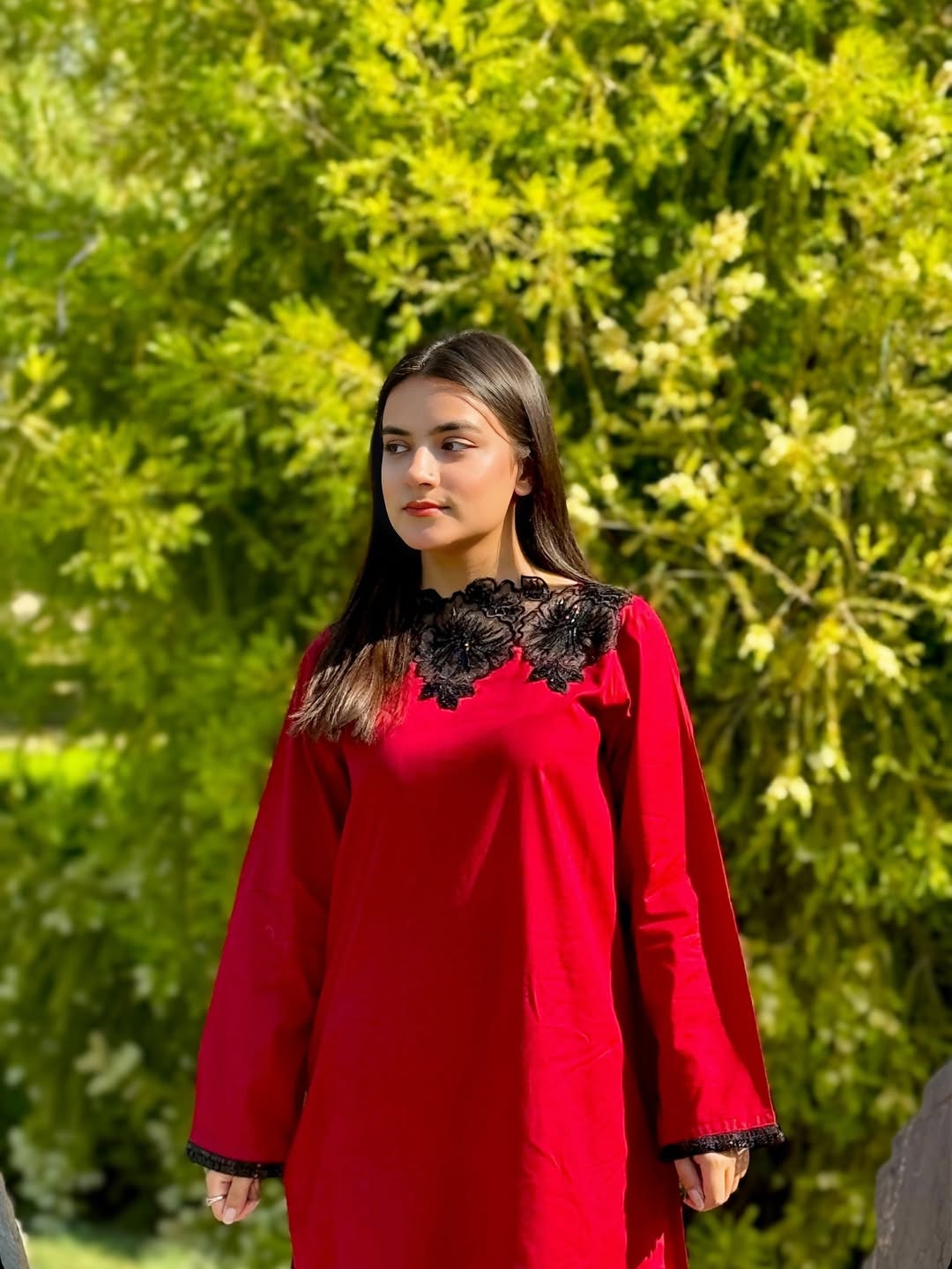 Red Ruby – Stitched Red Pret with Embroidered Neckline | Zyphoria