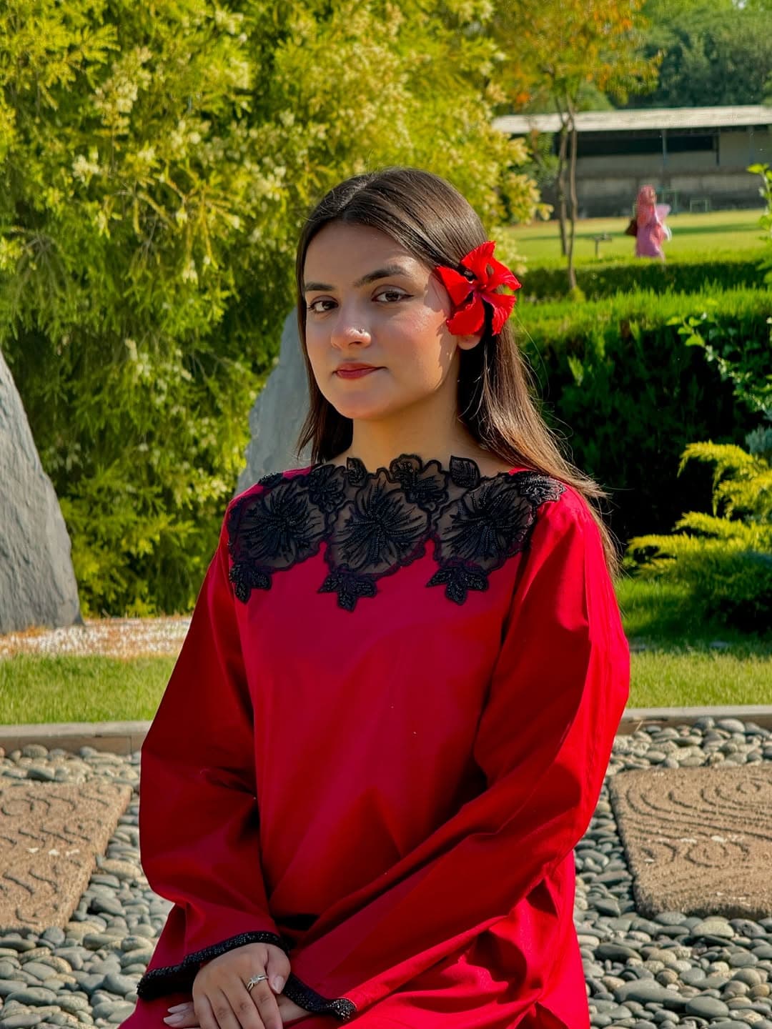 Red Ruby – Stitched Red Pret with Embroidered Neckline | Zyphoria