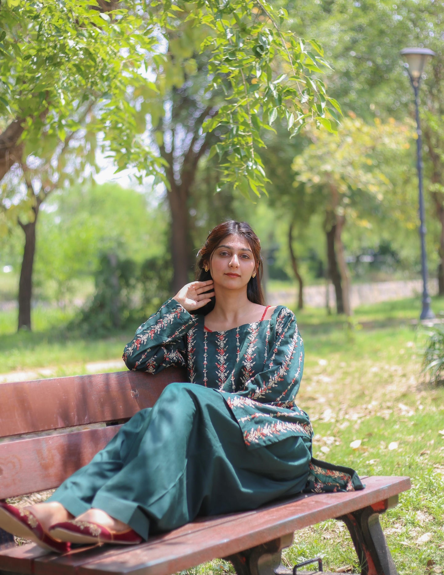 Mint – Colorful Embroidered Dress with Crystal Neckline | Zyphoria