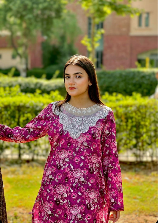 Blossom – Floral Printed Dress with Refined Neckline | Zyphoria